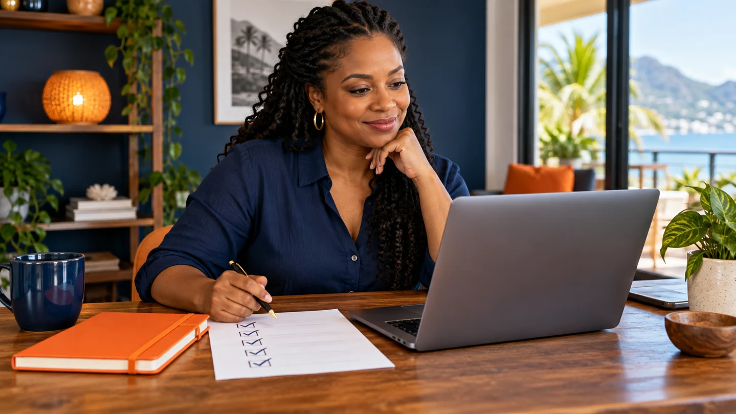 An instructor reviewing a course checklist before publication